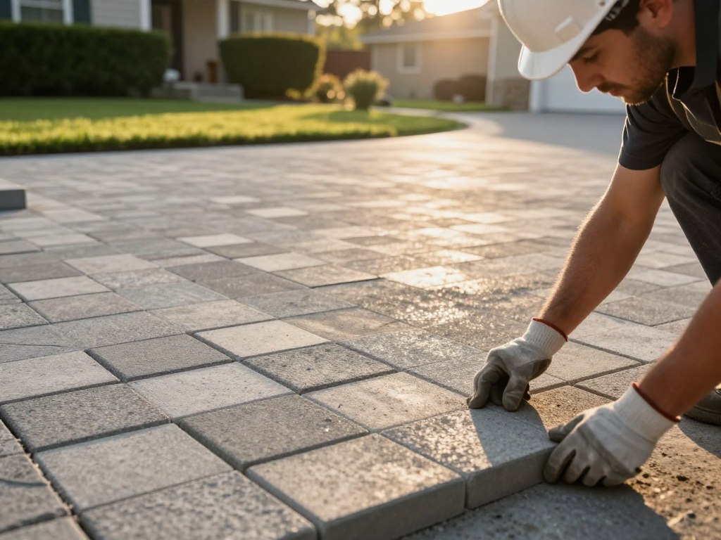 installation of concrete pavers installation of concrete pavers