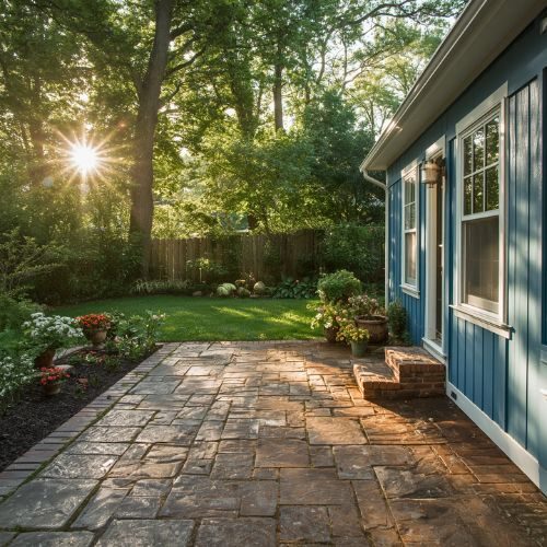 500 x 500 Spotlight Stamped Concrete Patio